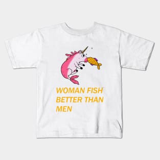 Cute Unicorn Fishing Kids T-Shirt